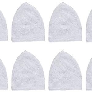 Muslims Bazaar Muslim Prayer Cap for Men Turkish Stylish Knitting Cap Pure Cotton (Pack of 8 Family Pack) (White)