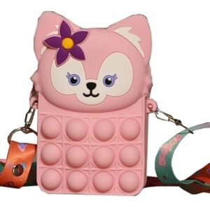 Muslims Bazaar cat Popit Purse for Girl, babies and kids, Mini Pop Purse design of cat Pop Toy, Shoulder Bag Fidget Toys Pop Fidget Backpack Toy for School Bag Silicone Pop