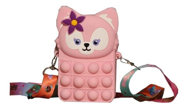 Muslims Bazaar cat Popit Purse for Girl, babies and kids, Mini Pop Purse design of cat Pop Toy, Shoulder Bag Fidget Toys Pop Fidget Backpack Toy for School Bag Silicone Pop